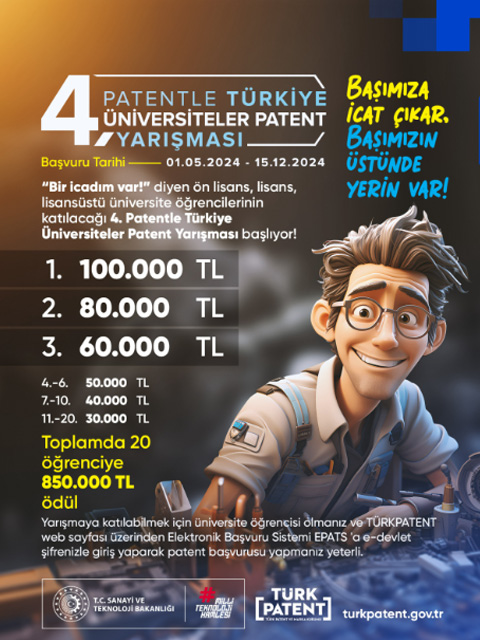 Patentle Türkiye - 4. Üniversiteler Patent Yarışması Başladı